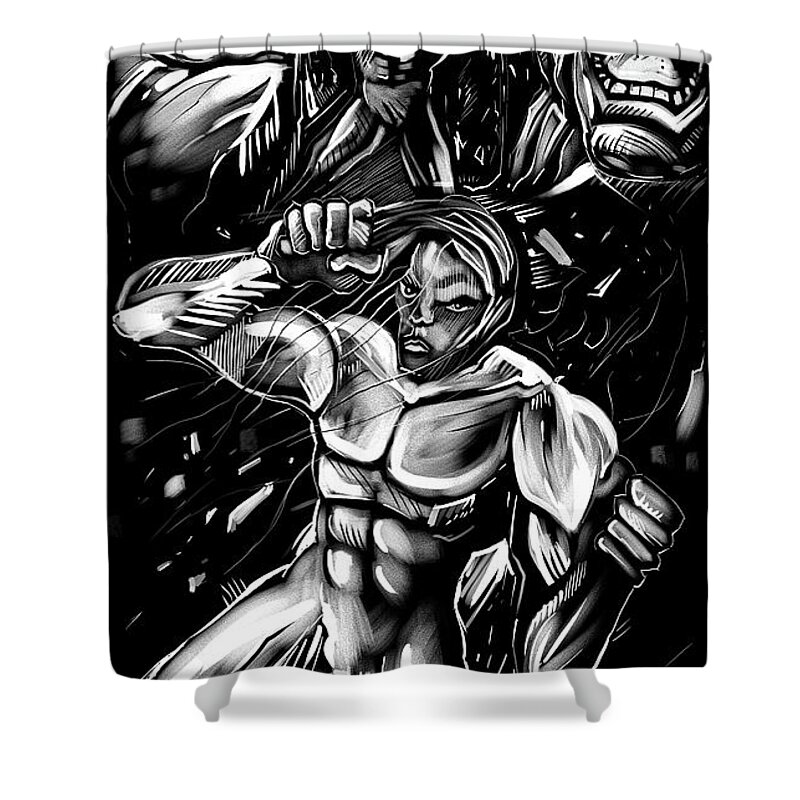 Broken Ink Shower Curtain featuring the painting Dead Immortal by John Gholson