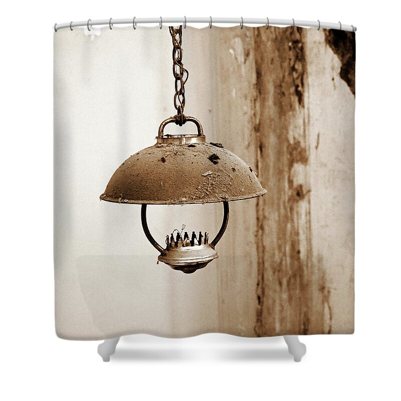 Setting Shower Curtain featuring the photograph Broken Setting Sepia by Ginger Repke