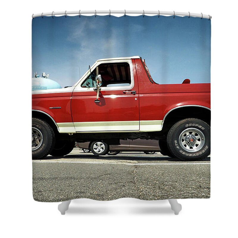 Ford Shower Curtain featuring the photograph Bronco XLT Pickup Truck Configuration by Bill Swartwout