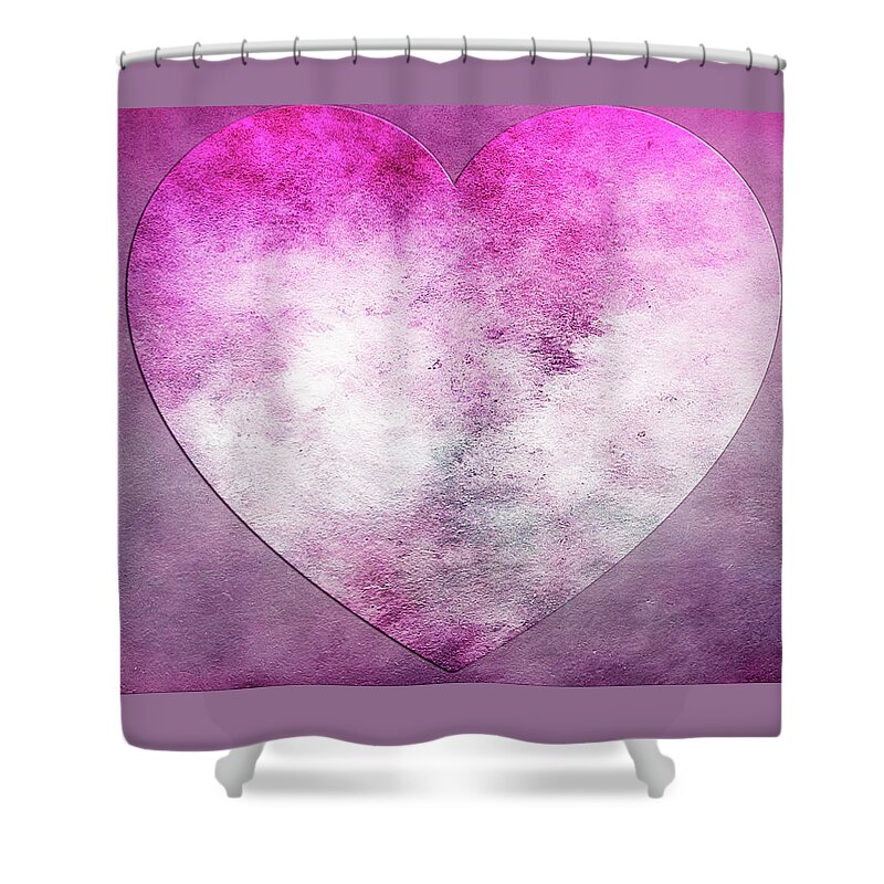 Heart Shower Curtain featuring the mixed media Bruised Heart by Moira Law