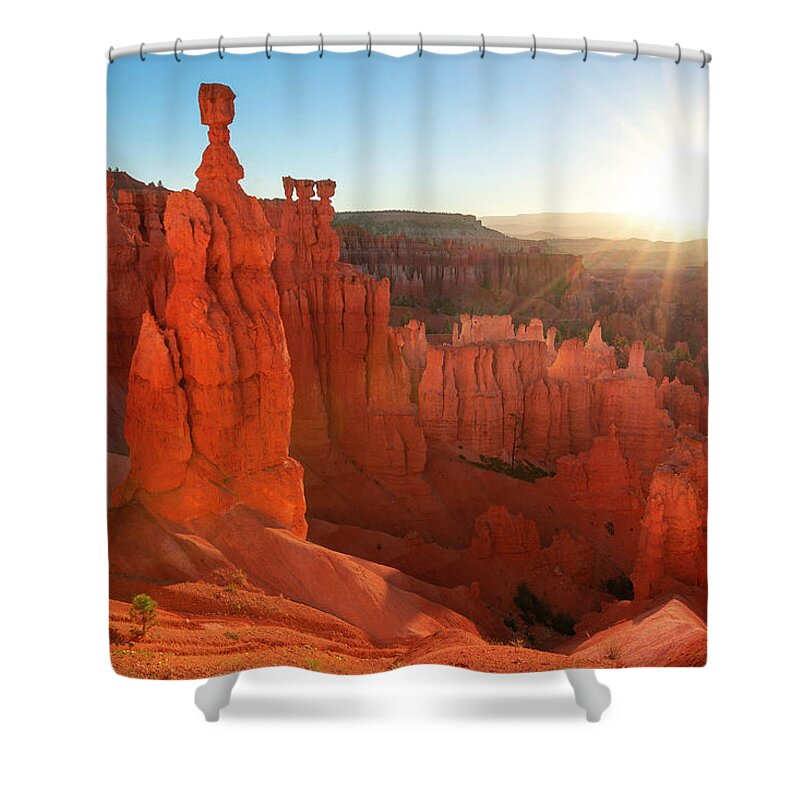 Bryce Shower Curtain featuring the photograph Bryce Canyon Sunrise by Aaron Spong