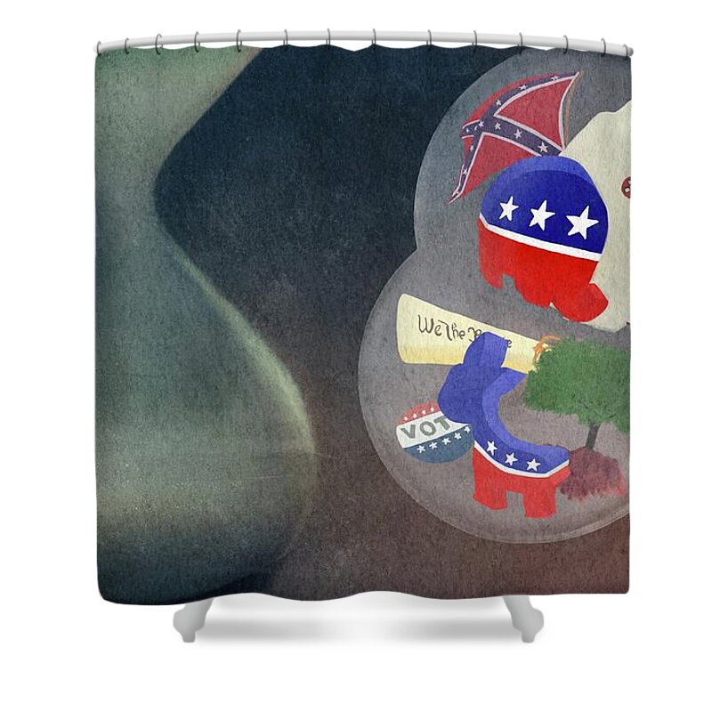  Shower Curtain featuring the digital art Bubble Merger by Jason Cardwell