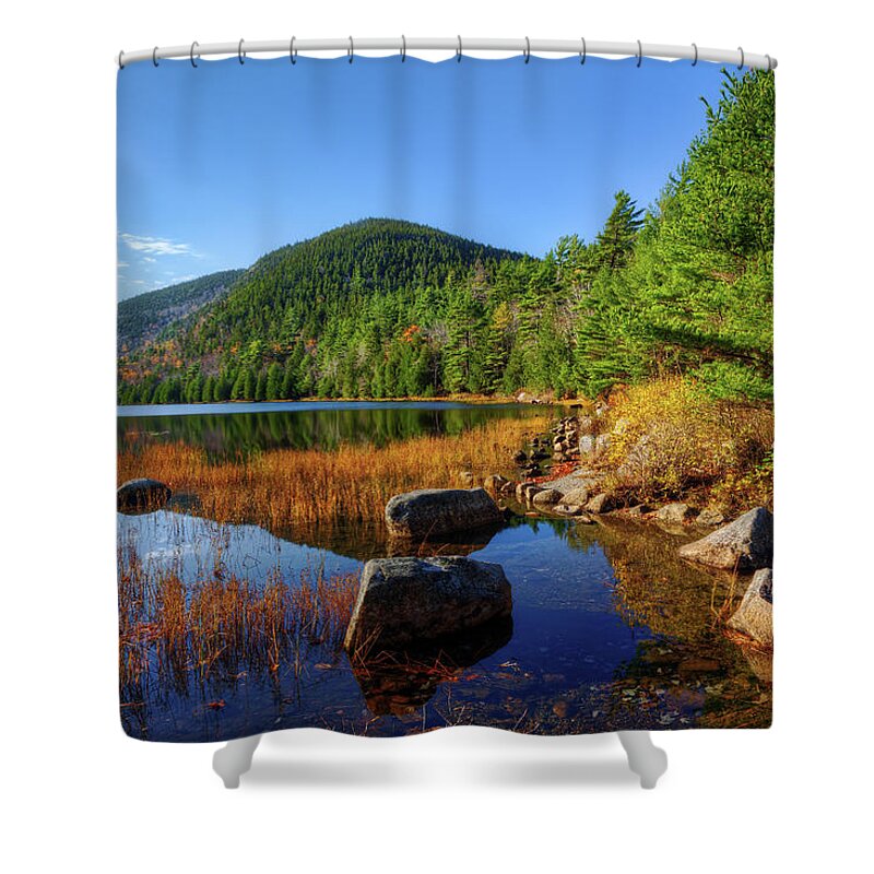 Acadia National Park Shower Curtain featuring the photograph Bubble Pond 5923 by Greg Hartford