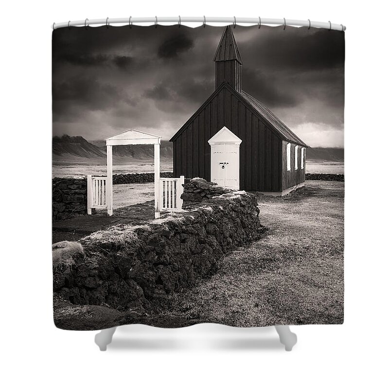Budir Shower Curtain featuring the photograph Budir Church by Peter Boehringer