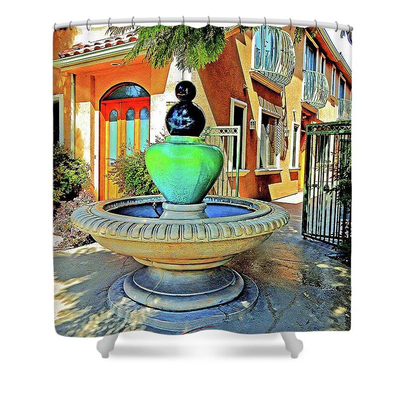 Fountain Shower Curtain featuring the photograph Buena Vista Fountain by Andrew Lawrence