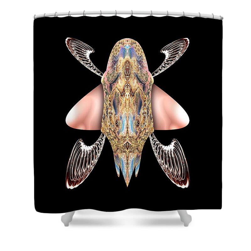 Insects Shower Curtain featuring the digital art Bugs Nouveau I by Tom McDanel