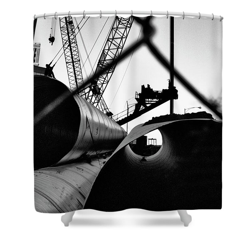 Construction Shower Curtain featuring the photograph Building Blocks by Kerry Obrist