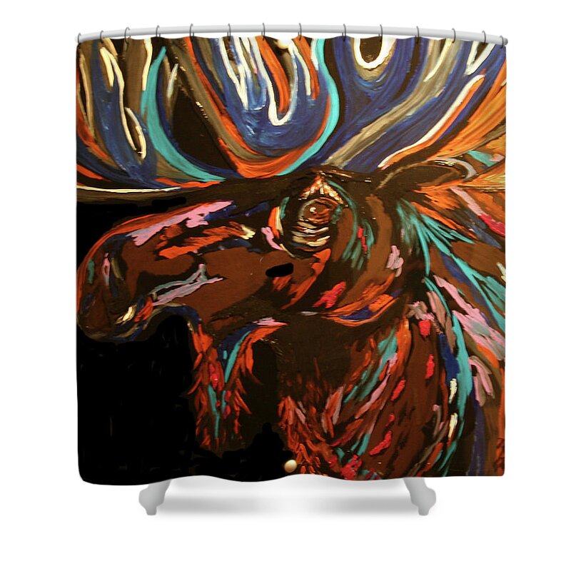 Animals Shower Curtain featuring the painting Bullwinkel by Marilyn Quigley
