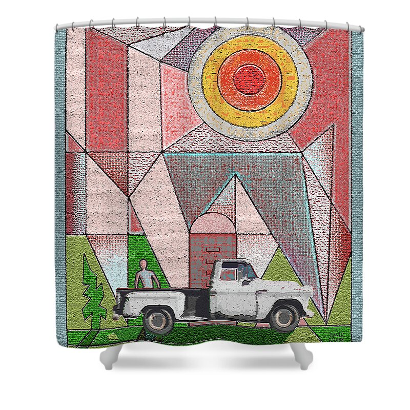 Out To Pasture Shower Curtain featuring the digital art Out to Pasture / Old White Mare by David Squibb
