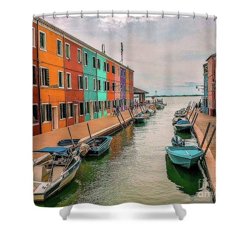  Shower Curtain featuring the photograph Burano, Italy #1 by Ken Arcia