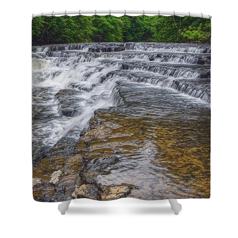 Burgess Falls State Park Shower Curtain featuring the photograph Burgess Falls 1 by Phil Perkins