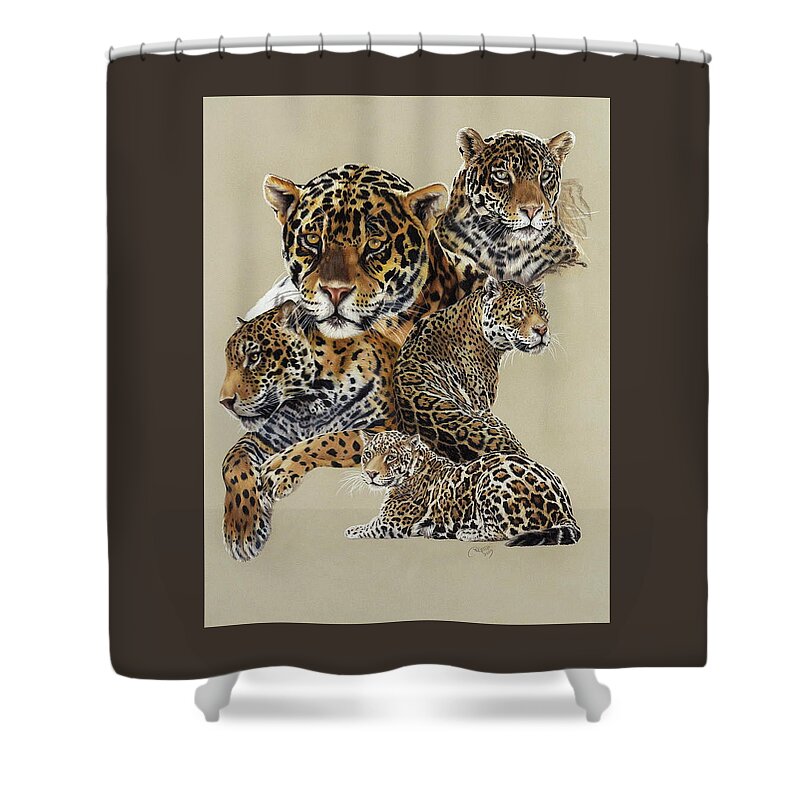 Jaguar Shower Curtain featuring the drawing Burn by Barbara Keith