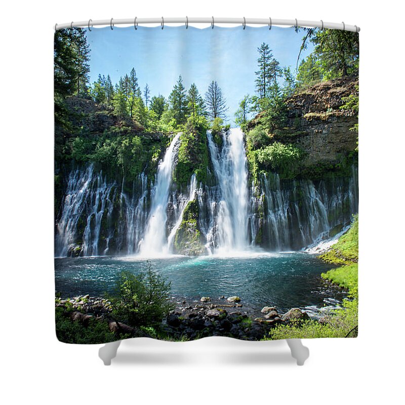 Lassen Shower Curtain featuring the photograph Burney Falls by Aileen Savage