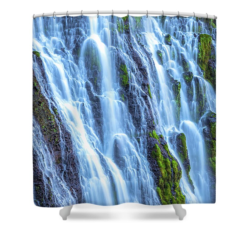 Waterfalls Shower Curtain featuring the photograph Burney Falls by Jonathan Nguyen