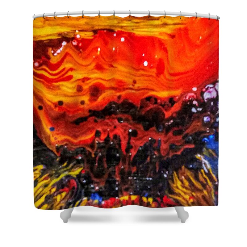 Burn Shower Curtain featuring the painting Burning Flame by Anna Adams
