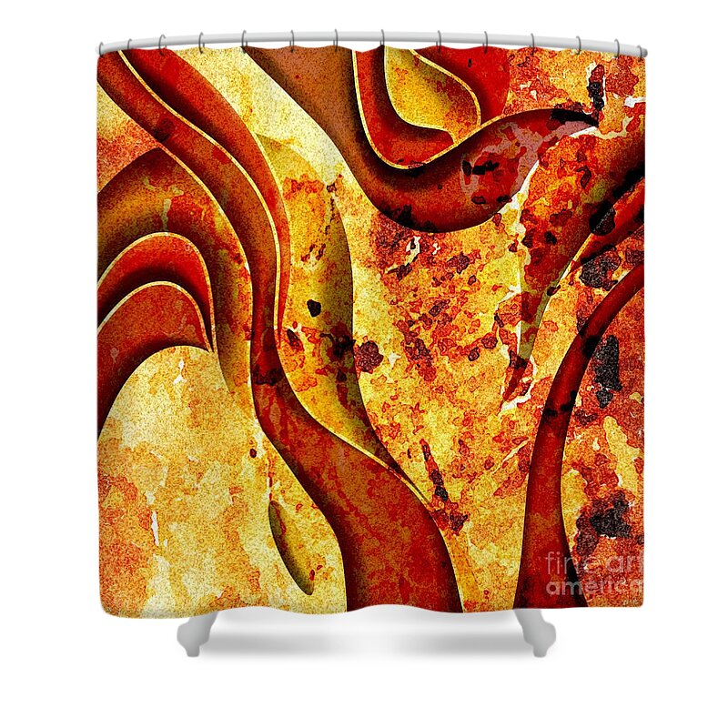 Fire Shower Curtain featuring the painting Burning hell by Patricia Piotrak