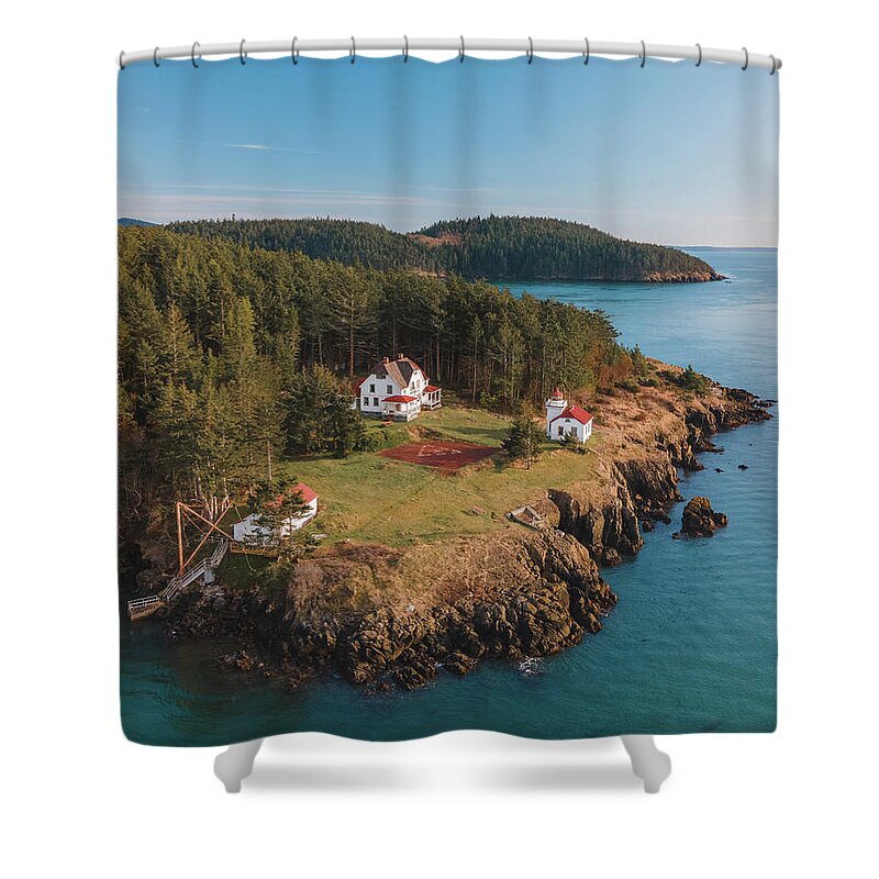 Lighthouse Shower Curtain featuring the photograph Burrows Island Lighthouse #2 by Michael Rauwolf