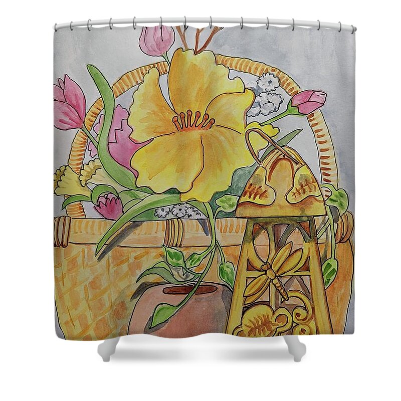Spring Shower Curtain featuring the painting Burst of Spring by Margaret Crusoe