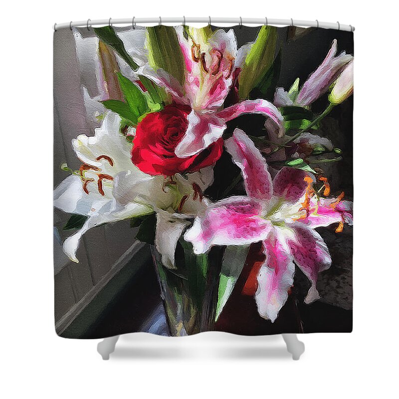 Flowers Shower Curtain featuring the photograph Bursting Forth by Brian Watt