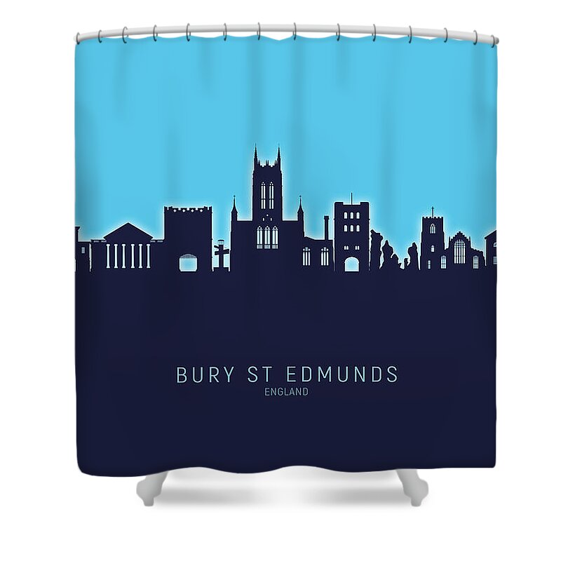 Bury St Edmunds Shower Curtain featuring the digital art Bury St Edmunds England Skyline #27 by Michael Tompsett