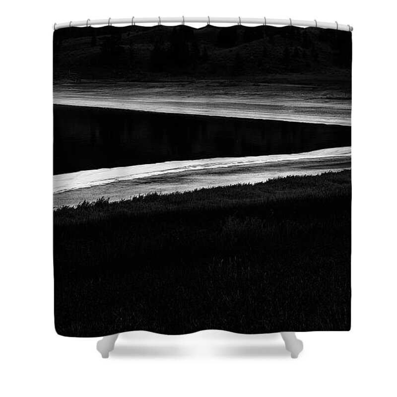 Lake Shower Curtain featuring the photograph Buse Lake Shoreline by Theresa Tahara