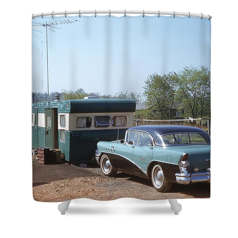 Buick Shower Curtain featuring the photograph Butler Family Buick 1957 by Jeremy Butler