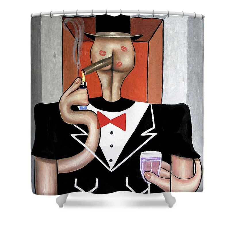 Butthead Shower Curtain featuring the painting Butthead by Anthony Falbo