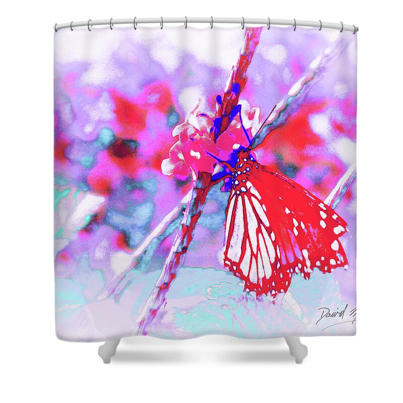 Butterfly Shower Curtain featuring the digital art Butterfly by David McKinney