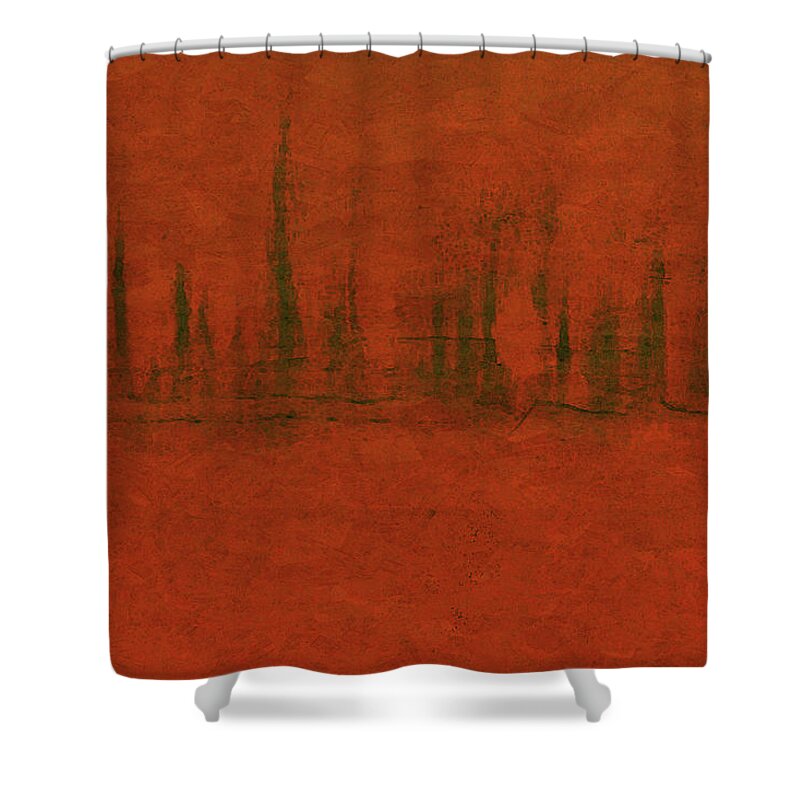 Abstract Shower Curtain featuring the digital art By Another Way by Ken Walker