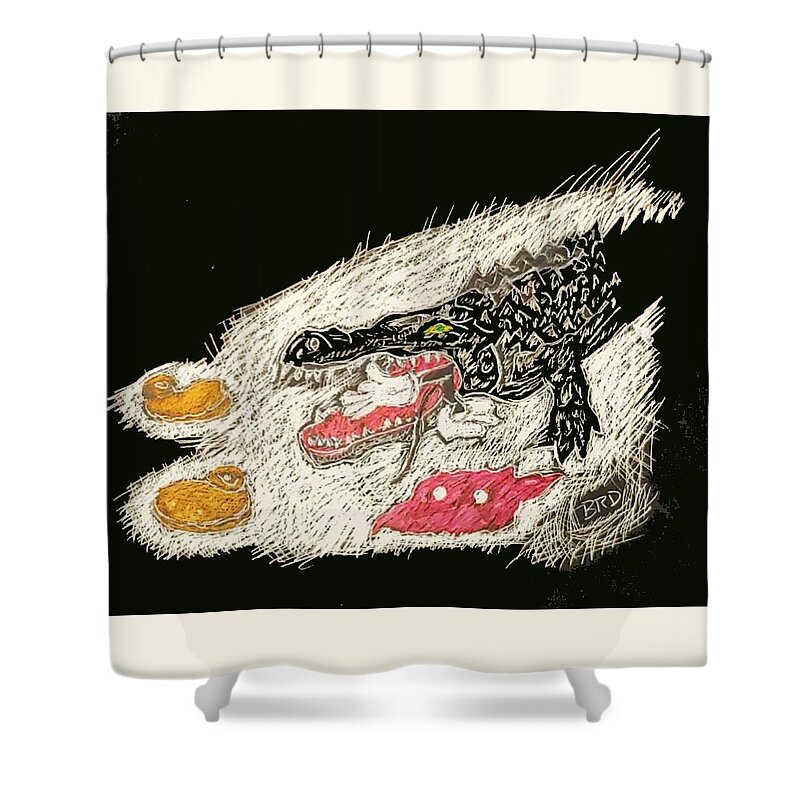 Mickey Mouse Shower Curtain featuring the photograph Bye, bye, Mickey by Branwen Drew