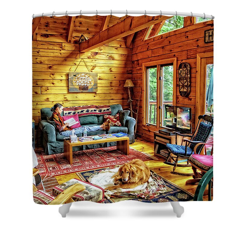 Cabin Shower Curtain featuring the photograph Cabin at the Lake by Russ Considine