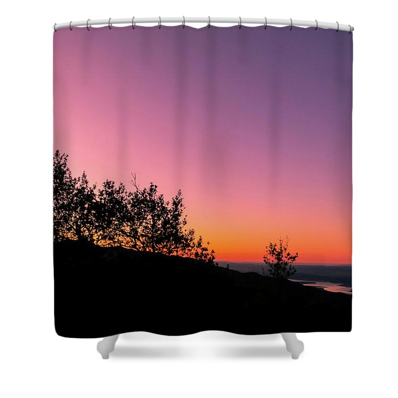  Shower Curtain featuring the photograph Cachuma Sunset by Dr Janine Williams
