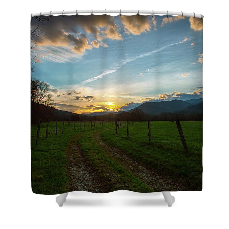 Cades Cove Shower Curtain featuring the photograph Cades Cove Sunrise by Robert J Wagner
