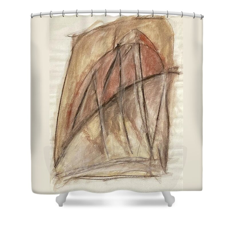 Lines Shower Curtain featuring the painting Cages V by David Euler