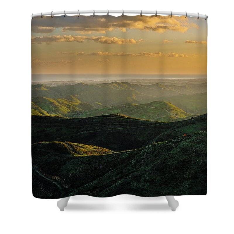 Mountains Shower Curtain featuring the photograph Caldeirao Mountains in Algarve by Angelo DeVal
