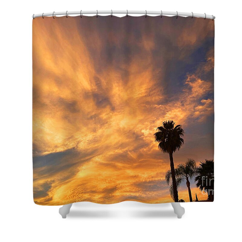 California Shower Curtain featuring the photograph California October Sunset by Brian Watt