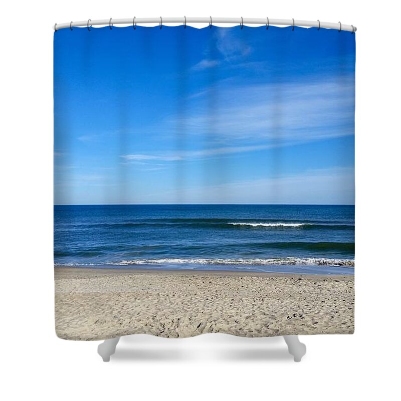 Kure Beach Shower Curtain featuring the photograph Calming Ocean View by Rick Nelson