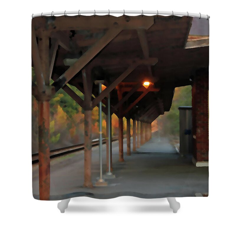 Camden Shower Curtain featuring the photograph Camden Train Station 4592 by Carolyn Stagger Cokley