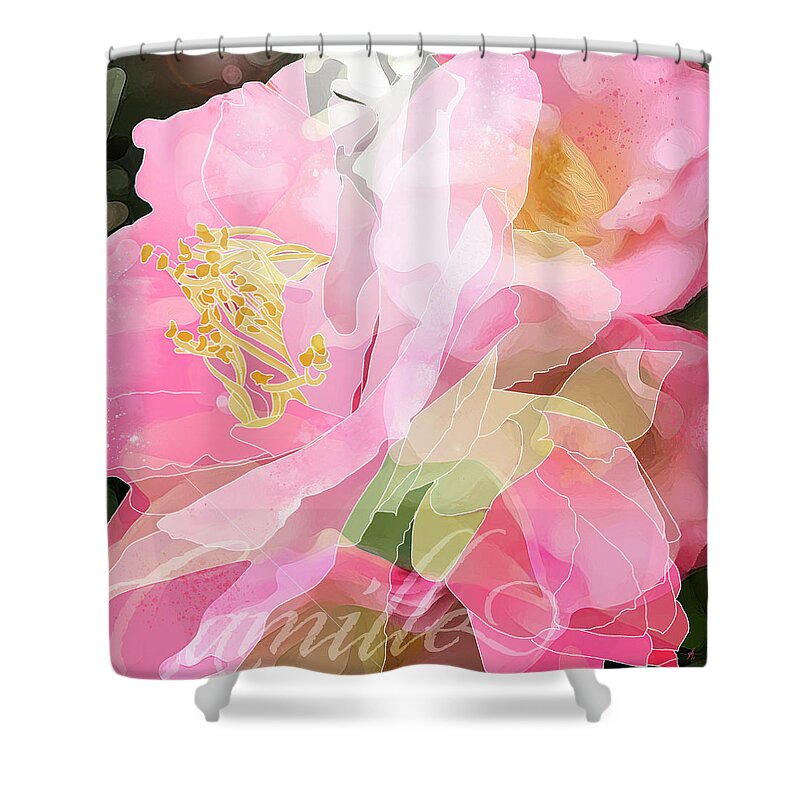Floral Shower Curtain featuring the digital art Camille by Gina Harrison