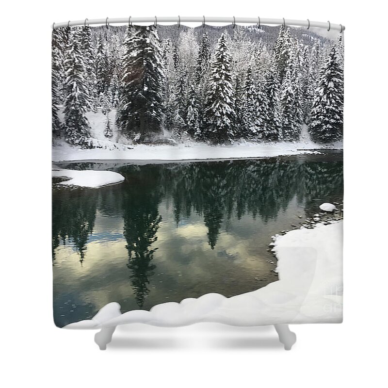 Landscape Shower Curtain featuring the photograph Canadian Rockies 3 by Jill Greenaway