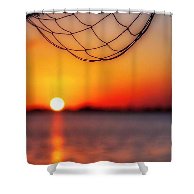 Sunset Shower Curtain featuring the photograph Cancun sunset on the lake by Tatiana Travelways