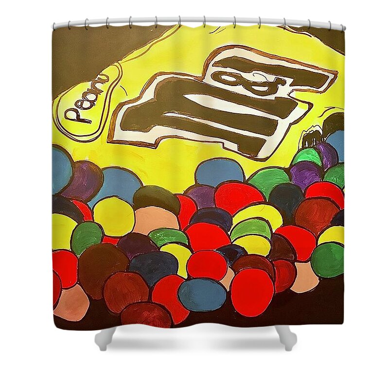  Shower Curtain featuring the painting Candy by Angie ONeal
