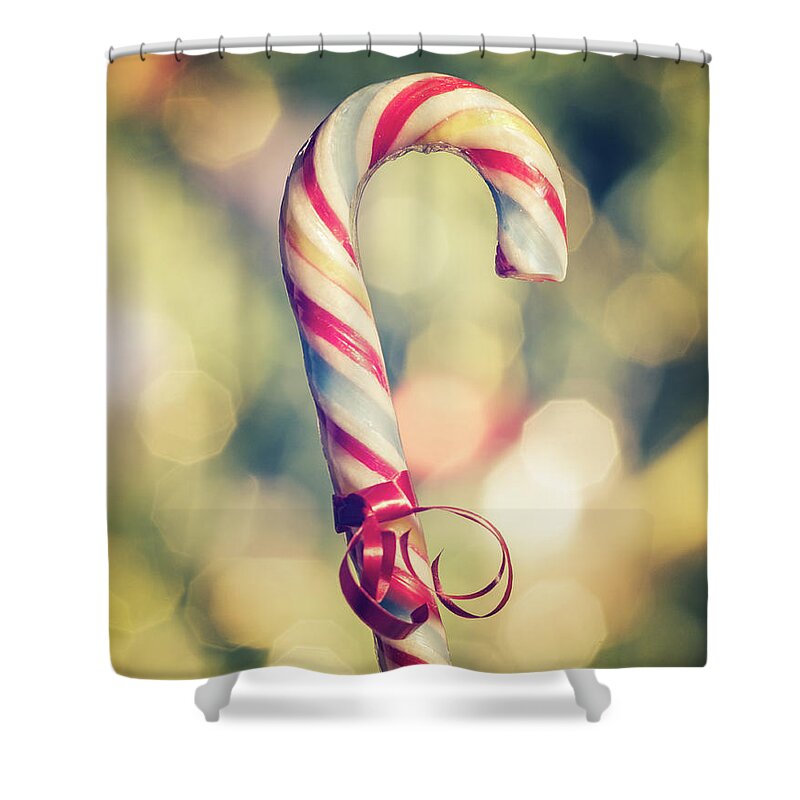 Lollipop Shower Curtain featuring the photograph Candy Cane by Jelena Jovanovic
