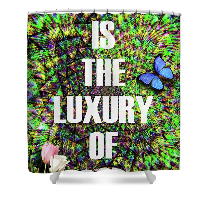 Inspiration Shower Curtain featuring the digital art Cannabis The Luxury Of God by J U A N - O A X A C A