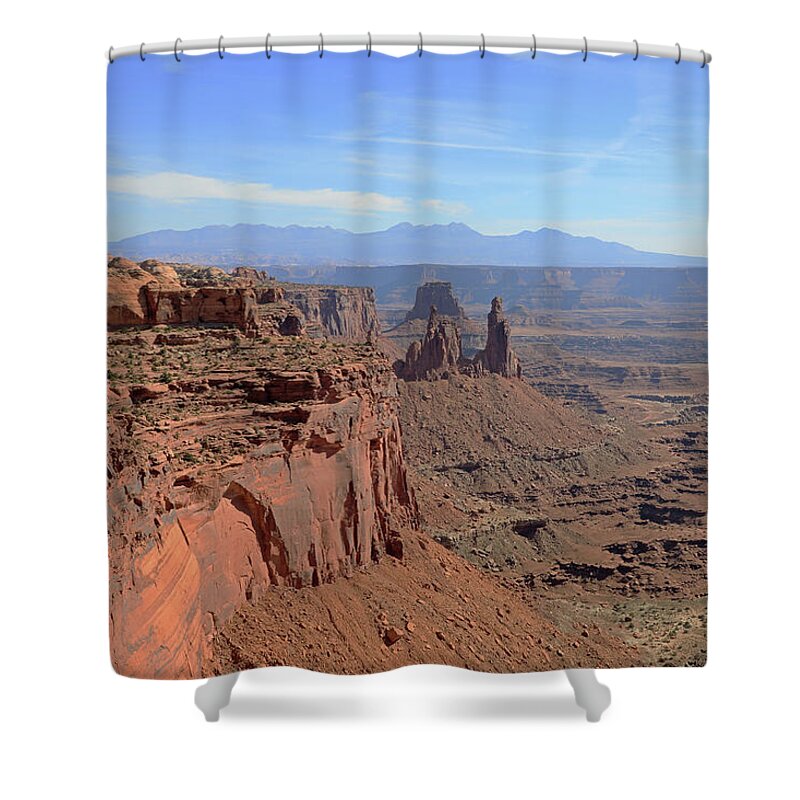 Canyonlands Shower Curtain featuring the photograph Canyonlands N.P. - View from Mesa Arch by Richard Krebs