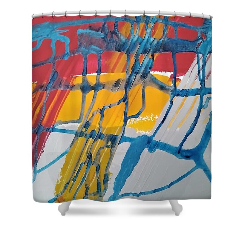  Shower Curtain featuring the painting Caos103 by Giuseppe Monti