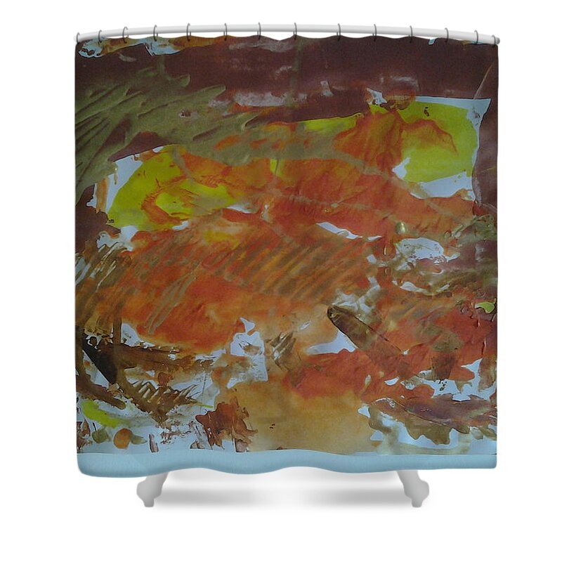  Shower Curtain featuring the painting Caos40 by Giuseppe Monti