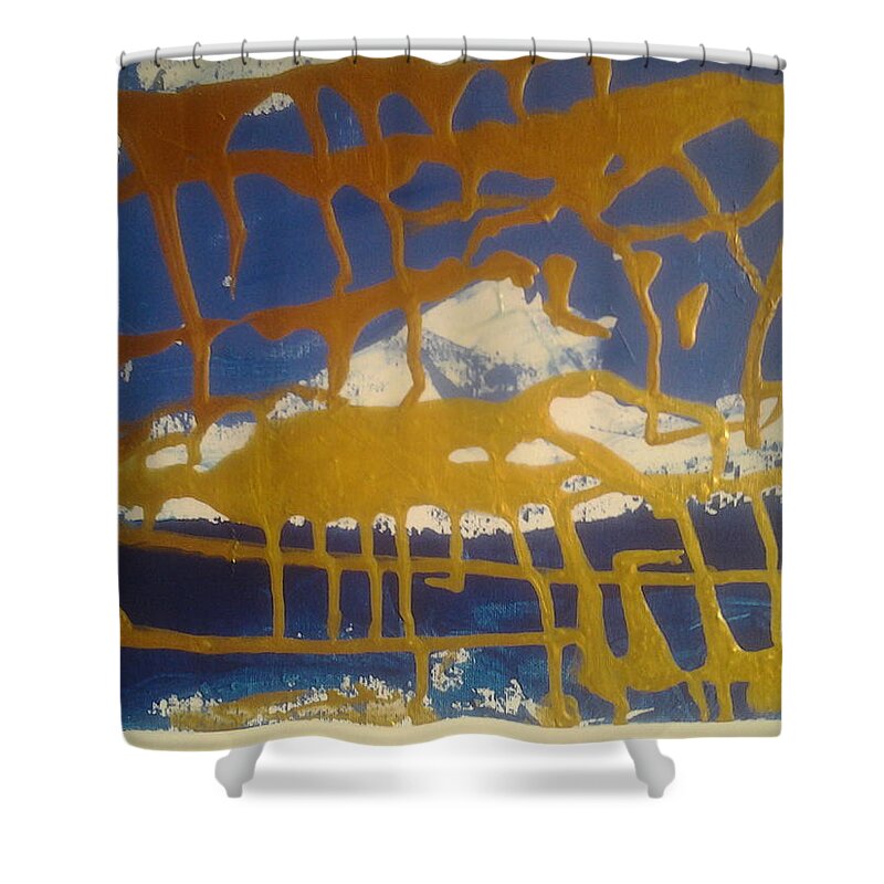  Shower Curtain featuring the painting Caos41 by Giuseppe Monti