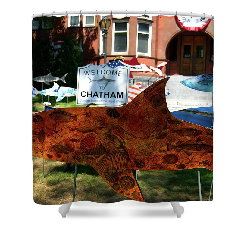 Cape Cod Shower Curtain featuring the photograph Cape Cod Welcome to Chatham by Flinn Hackett