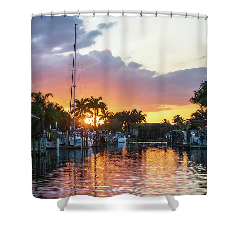 Cape Coral Shower Curtain featuring the photograph Cape Coral Sunset by Mary Ann Artz